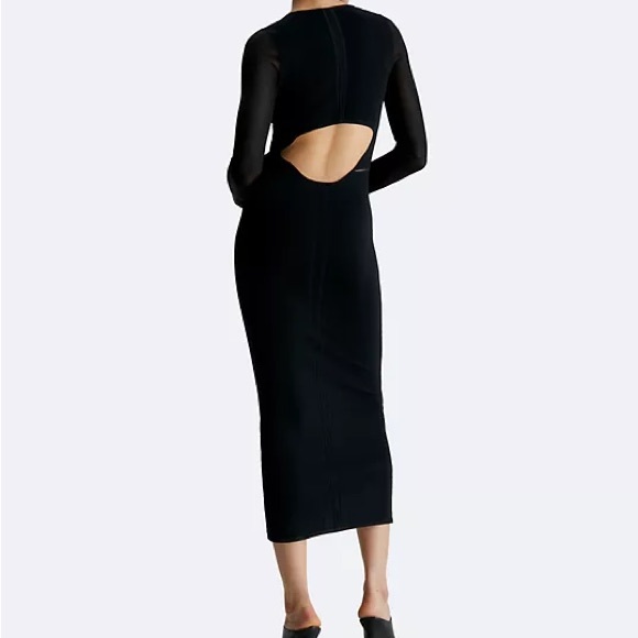 NWT Calvin Klein / Sheer Cut Out Back Maxi Dress / Size Large - Picture 3 of 8